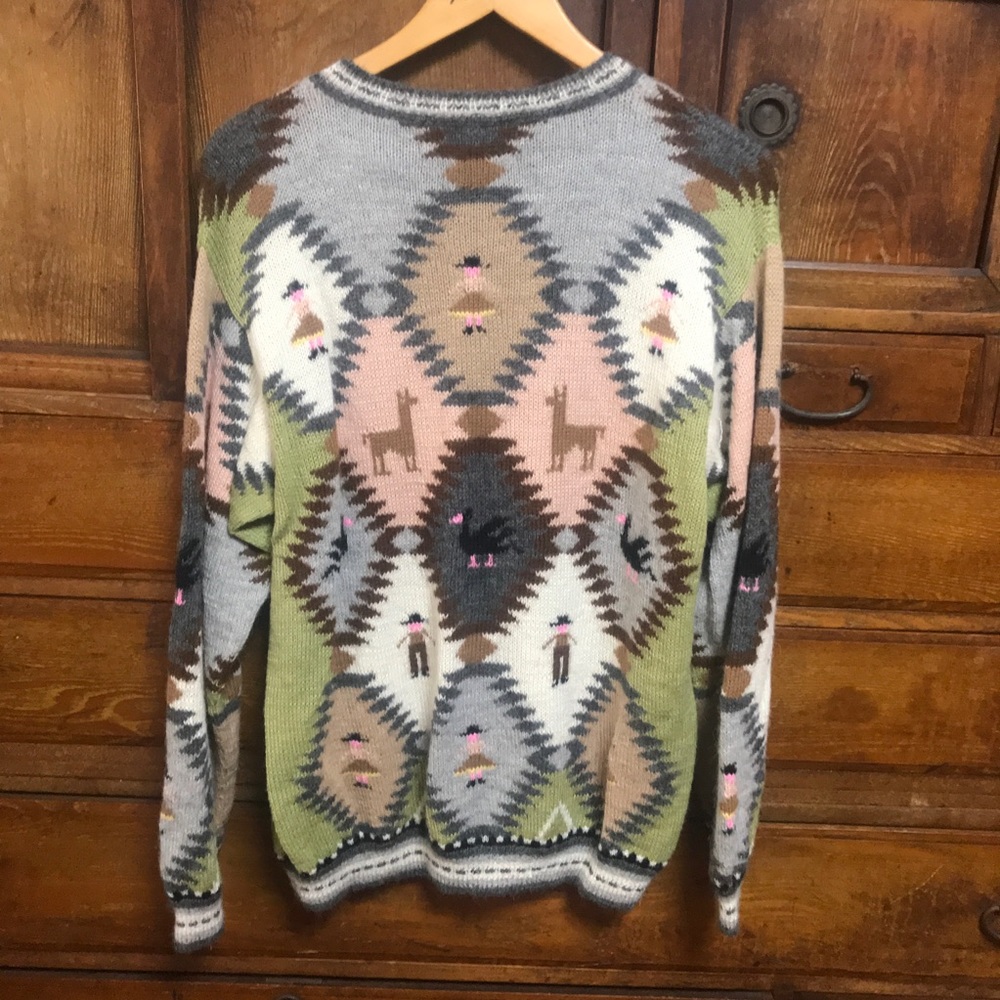 Bohemian Patterned Peruvian Sweater - image 4